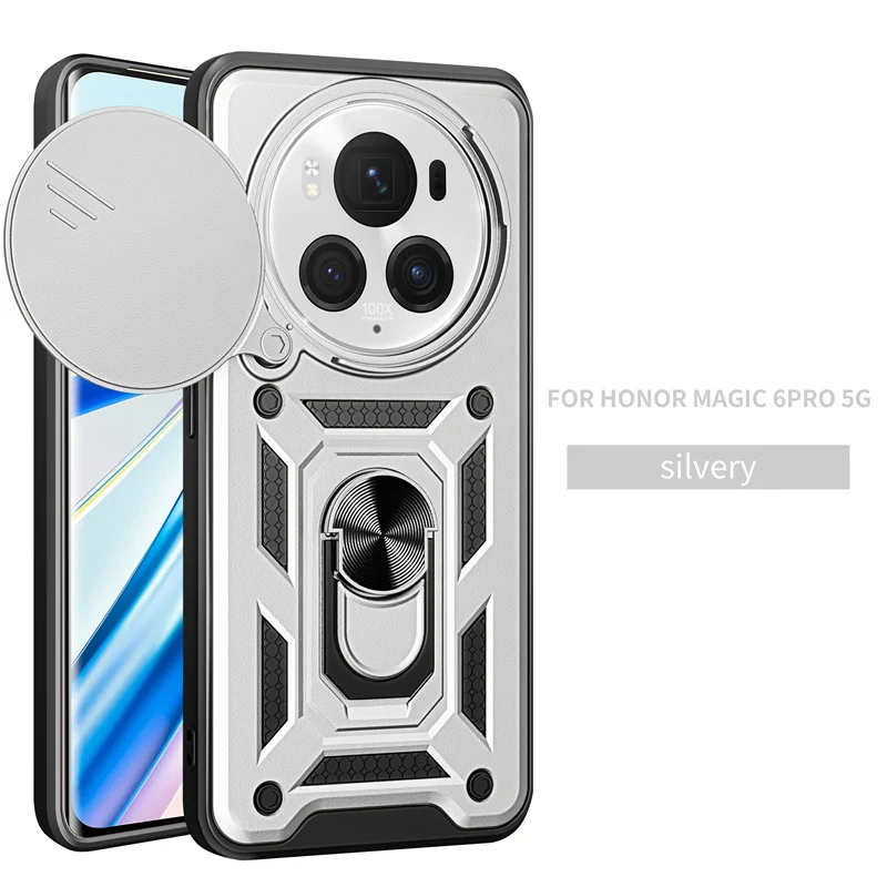 Premium Armor Case with Slide Camera Protector and Magnetic Ring Holder
