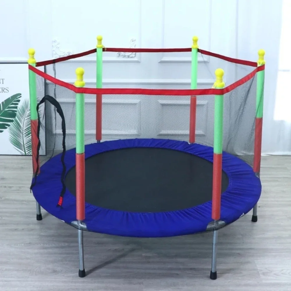 Protective Net Equipped Indoor Sports Entertainment Support 100 KG with High Quality Trampoline for Children Exercise Trampoline