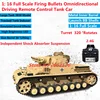1: 16 Full Scale Firing Bullets Remote Control Tank Model 2.4G 100M Omnidirectional Driving Tracked Inducer RC Tank Car Model 1
