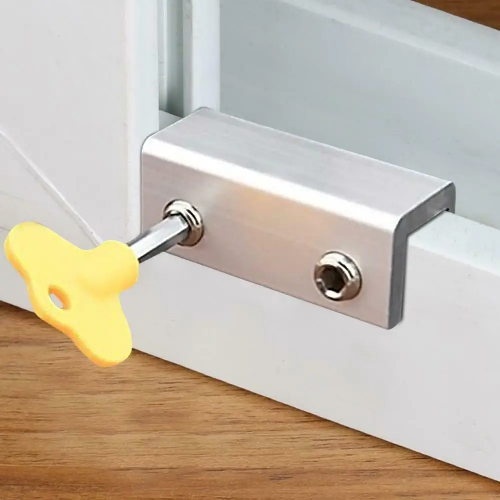 Doors and Windows Track Restrictor Aluminum Door Safe Sliding Window Catch Children Security Sash Lock Aluminum Alloy