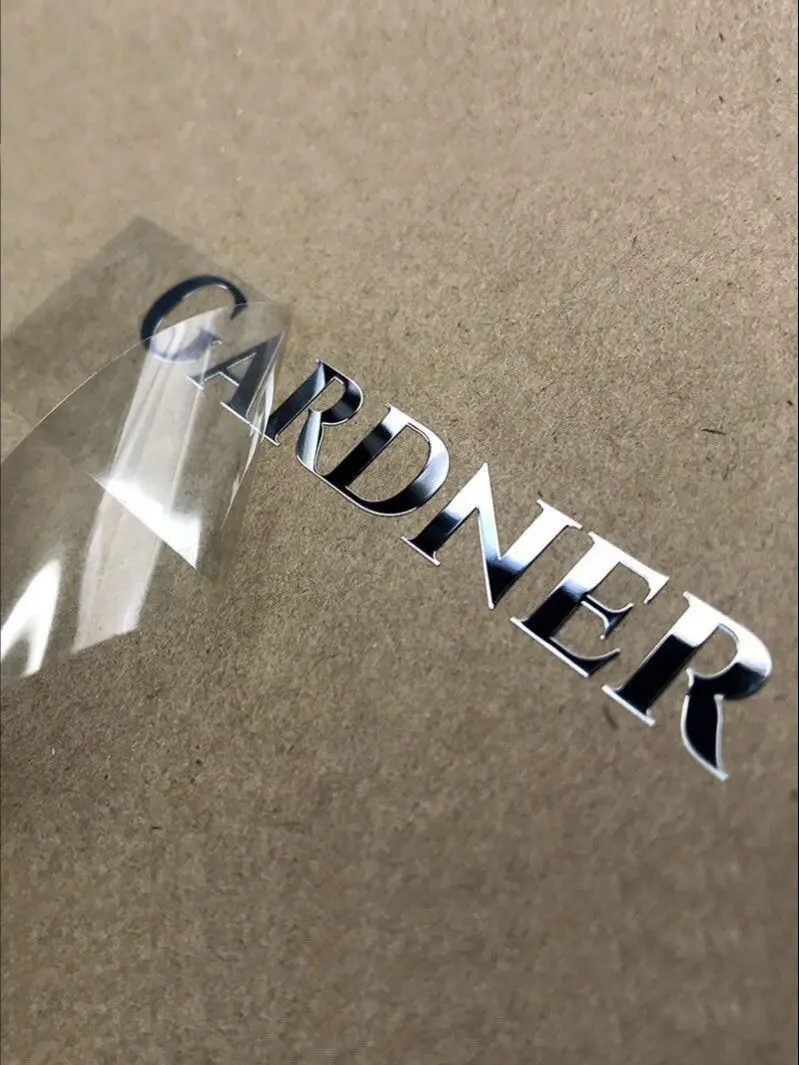 Transfer Sticker 3D gold transfer sticker shine silver metal crystal label self-adhesive brand personalized DTF print UV foil relief