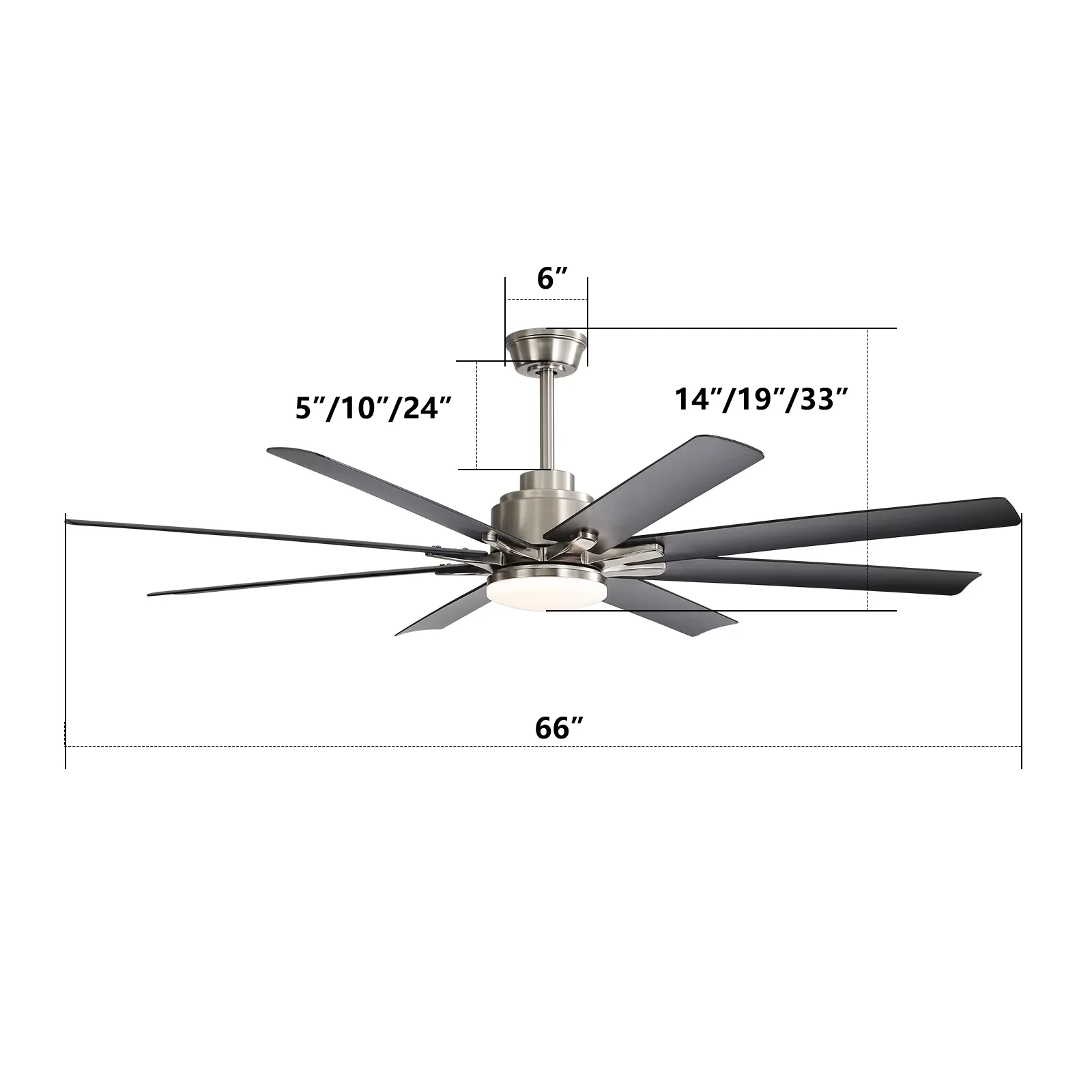 Remote Control Ceiling Fan, 66-Inch, LED 6