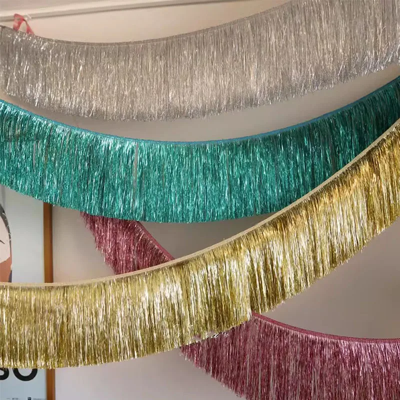 New Foil Fringe Metallic Tinsel Wall Hanging Backdrop Banner for Parade  Floats Mardi Gras Birthday Christmas Party Decoration - AliExpress