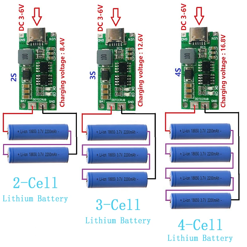 Modulo Ricarica Boost QUARKZMAN 3 Pezzi – 2S/3S/4S Type-C 8.4V-16.8V, Step-Up Per Batterie Li-Po, 3S 1A