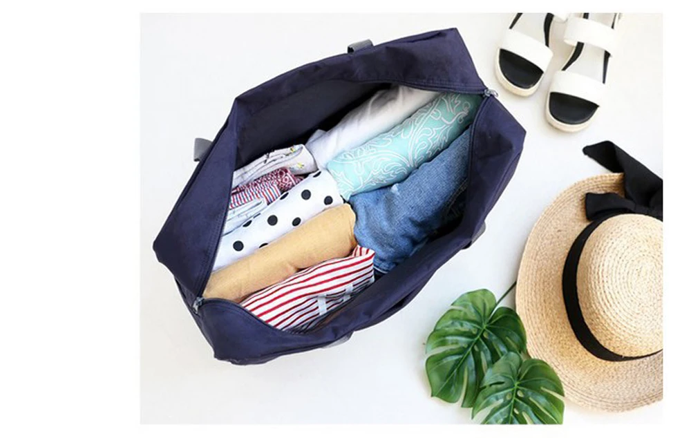Travel Bag Unisex Foldable Duffle Bag Organizers Large Capacity Packing Portable Pink Flower Letter Printed Travel Accessories travel bags duffel bag