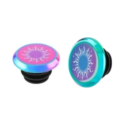 Premium Aluminum Alloy Handlebar End Caps for Bicycles - Durable and Stylish Finish (Model B Colorful)
