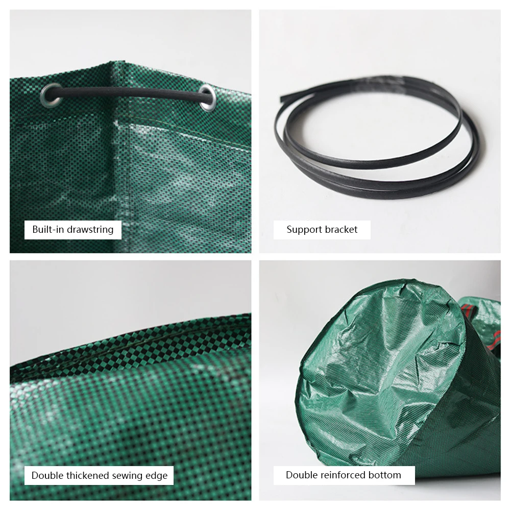 Garden Waste Bag 500L/300L/120L Garden Waste Bag Durable Reusable Yard Leaf Weeds Grass Container Storage Bag Foldable Garbage Waste Collection