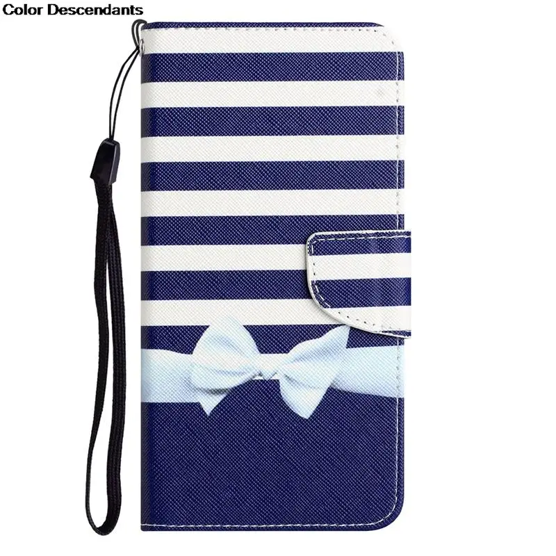 Luxurious Leather Elephant Flip Wallet Phone Case - Painted Design with Stand Function