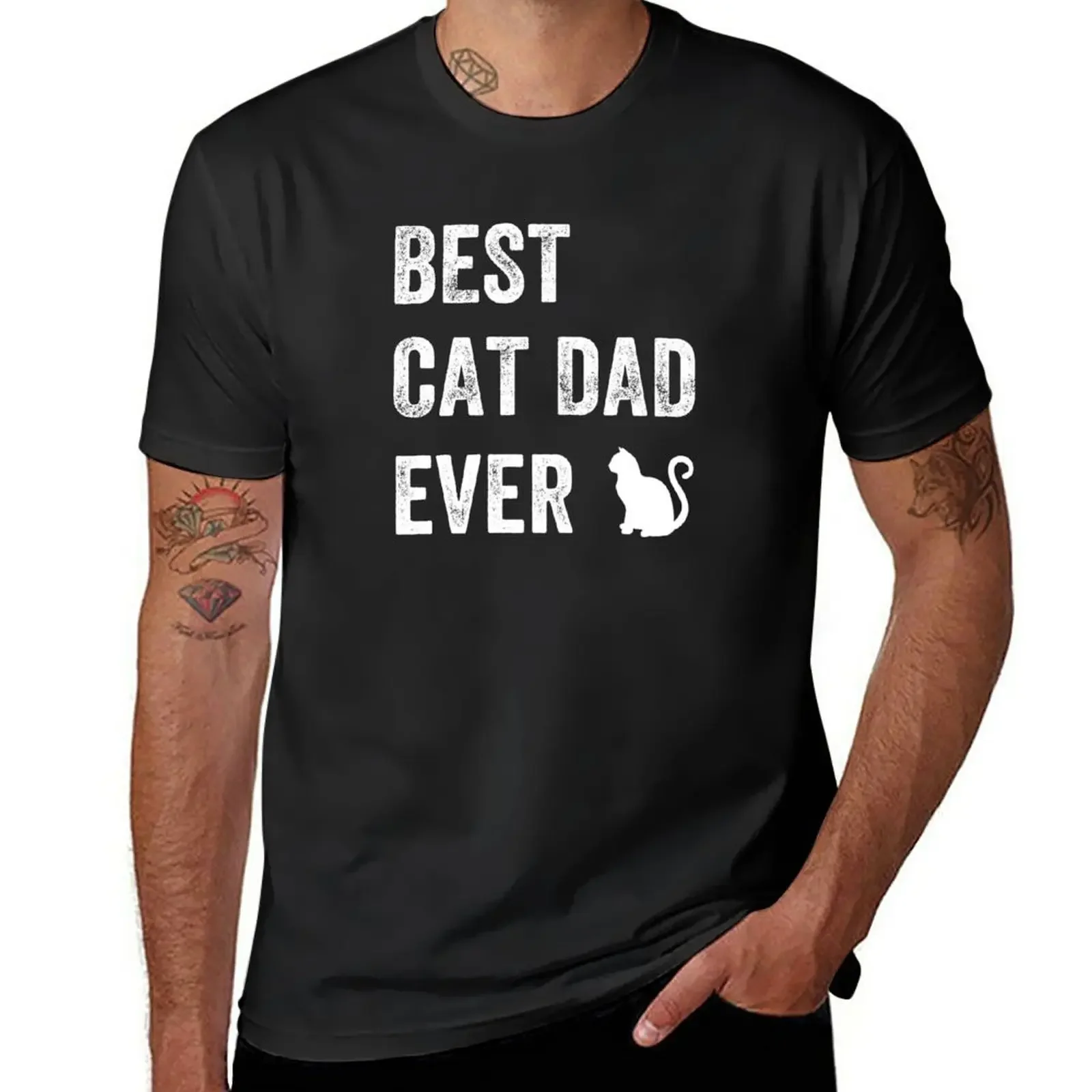 

Best Cat Dad Ever - Cat Lover T-Shirt plus sizes funnys men graphic t shirts