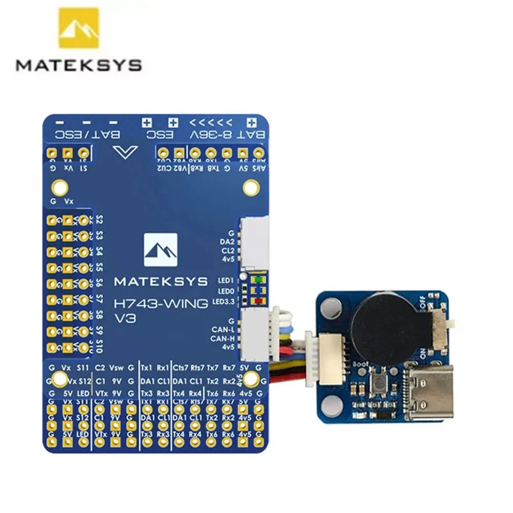 

Matek H743-WING V3 STM32H743VIT6 Built-in OSD Support Dual Camera INAV Flight Controller for RC FPV Airplane Fixed Wing Drones