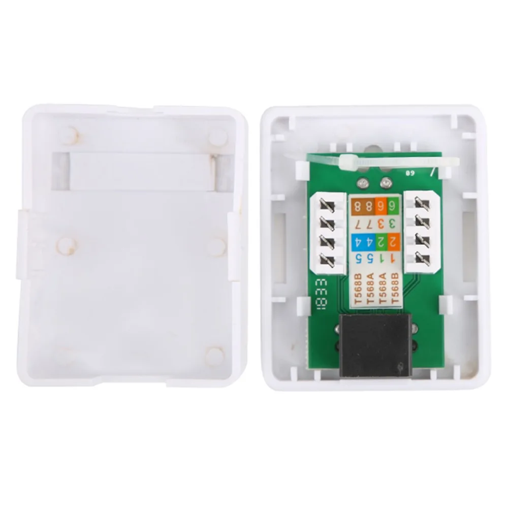 2Pcs Cat6 RJ45 표면 장착 박스 RJ45-8P8C 단일 포트 장착 박스 ABS 비차폐형 Cat6 장착 박스 네트워크 설치