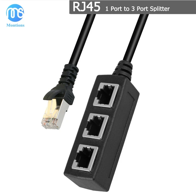 Rj45 Ethernet Splitter Cable Rj45 1 Male To 3 Female Socket Port