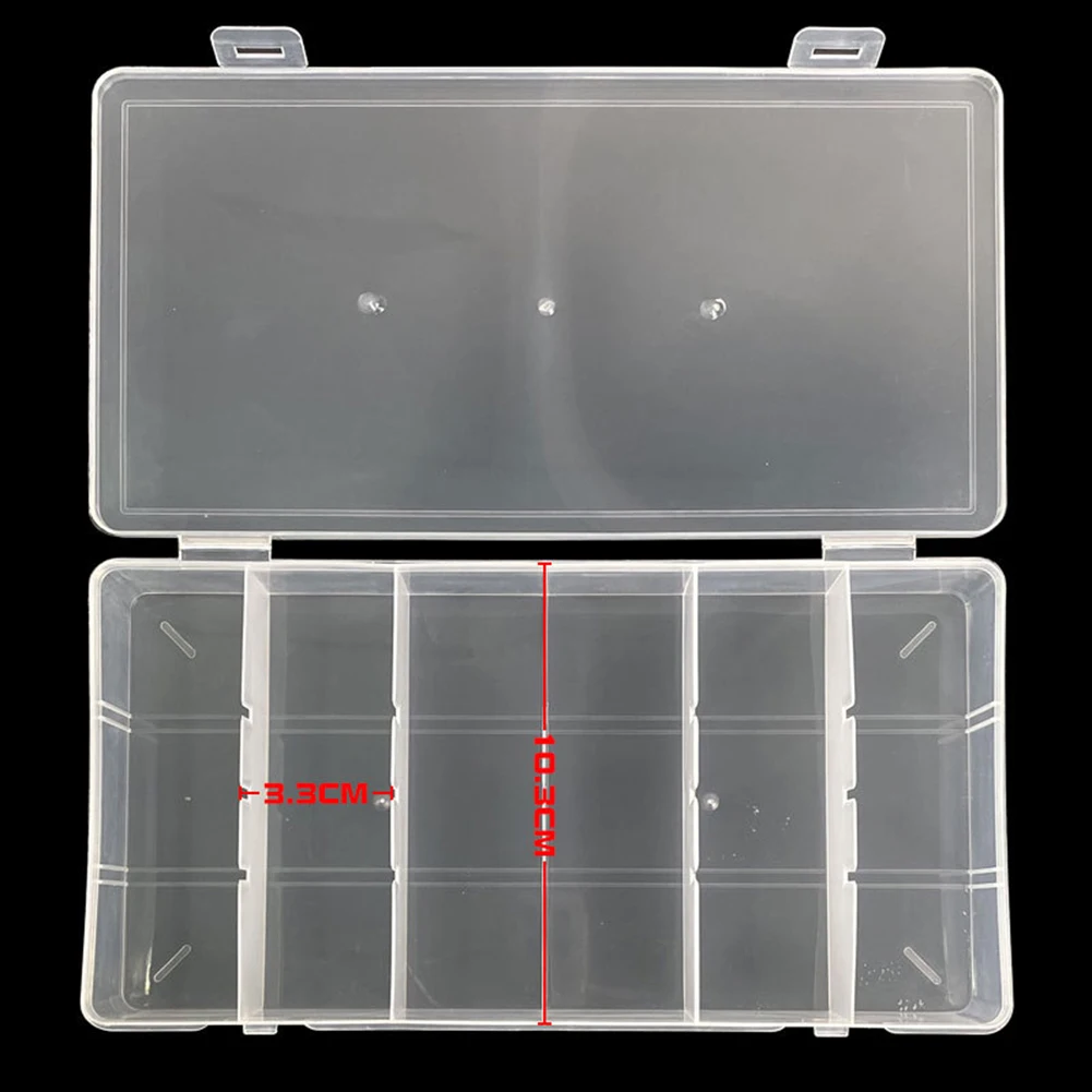 Case Boxes Tackle Plastic Storage Strong 1 PC 21 * 11 * 3cm 6 Compartments  73g Bait Black Hook Lure Fishing Parts
