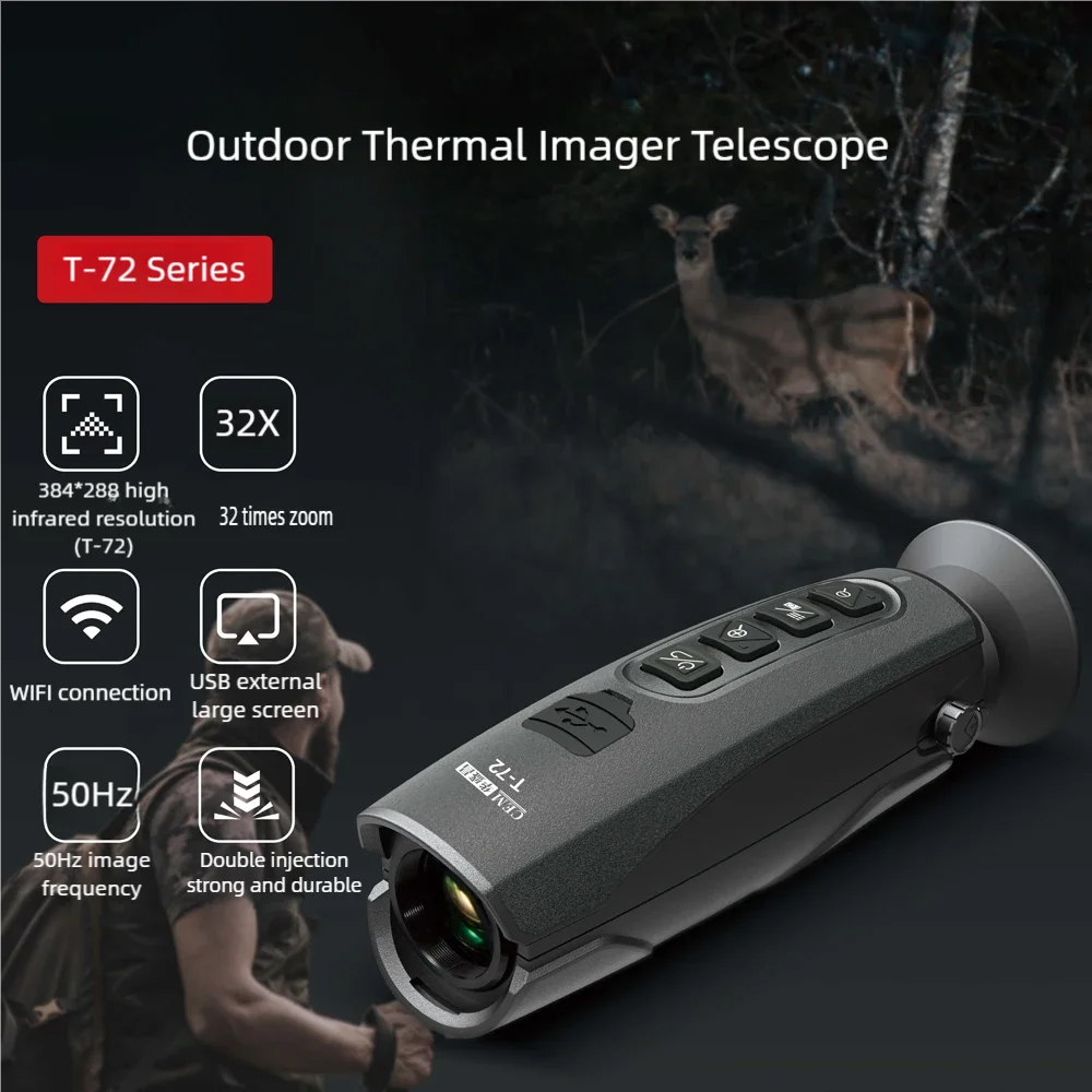 Handheld CEM T-27 Thermal Imaging Monocular for Adults 384x288 (50 Hz) High Powered Hunting Thermal Imager Infrared Monocular
