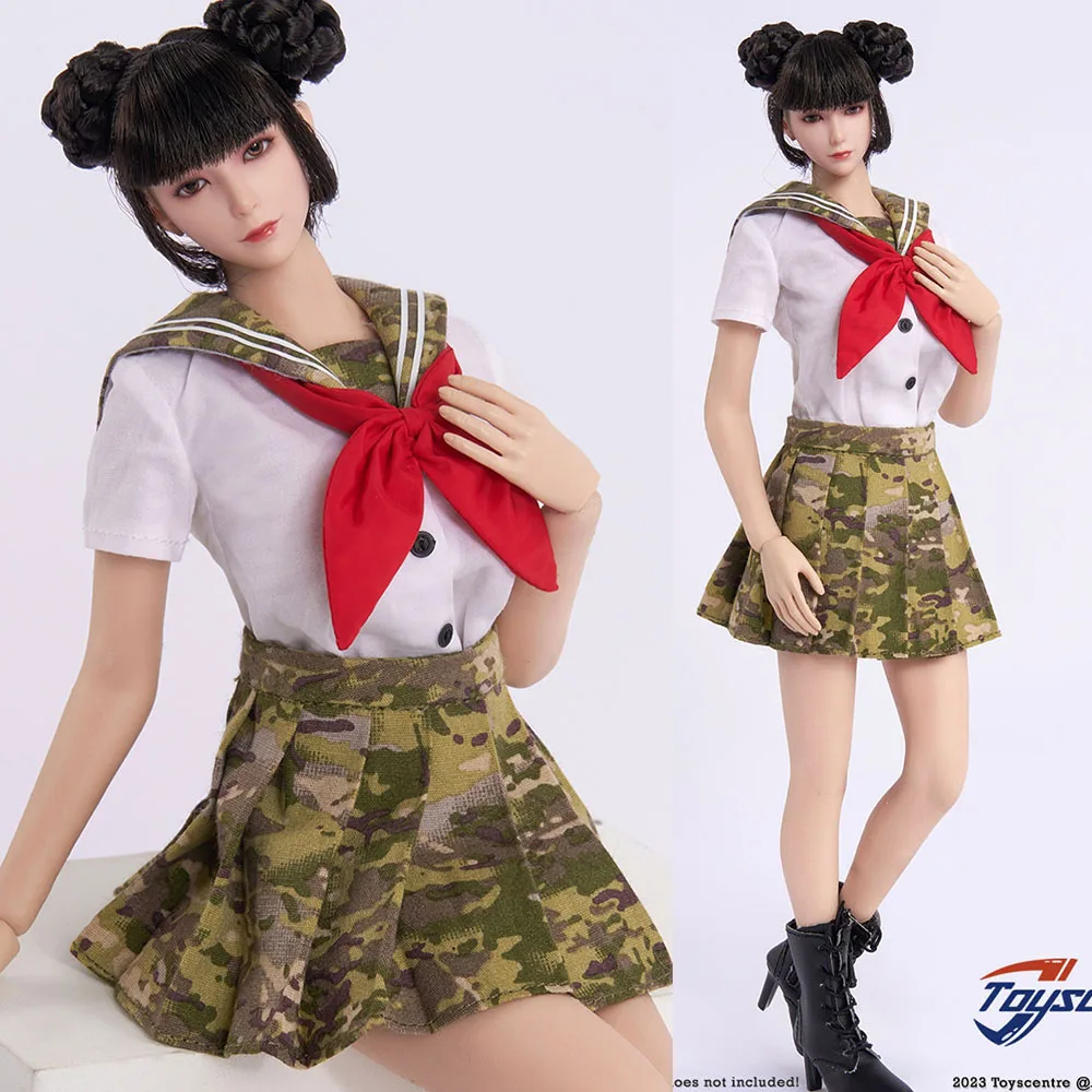 

Toyscentre Tct-031 1/6 Female Soldier Jk Uniforms White Shirt Mini Camouflage Pleated Skirt Sailor Suit For 12" Action Figure