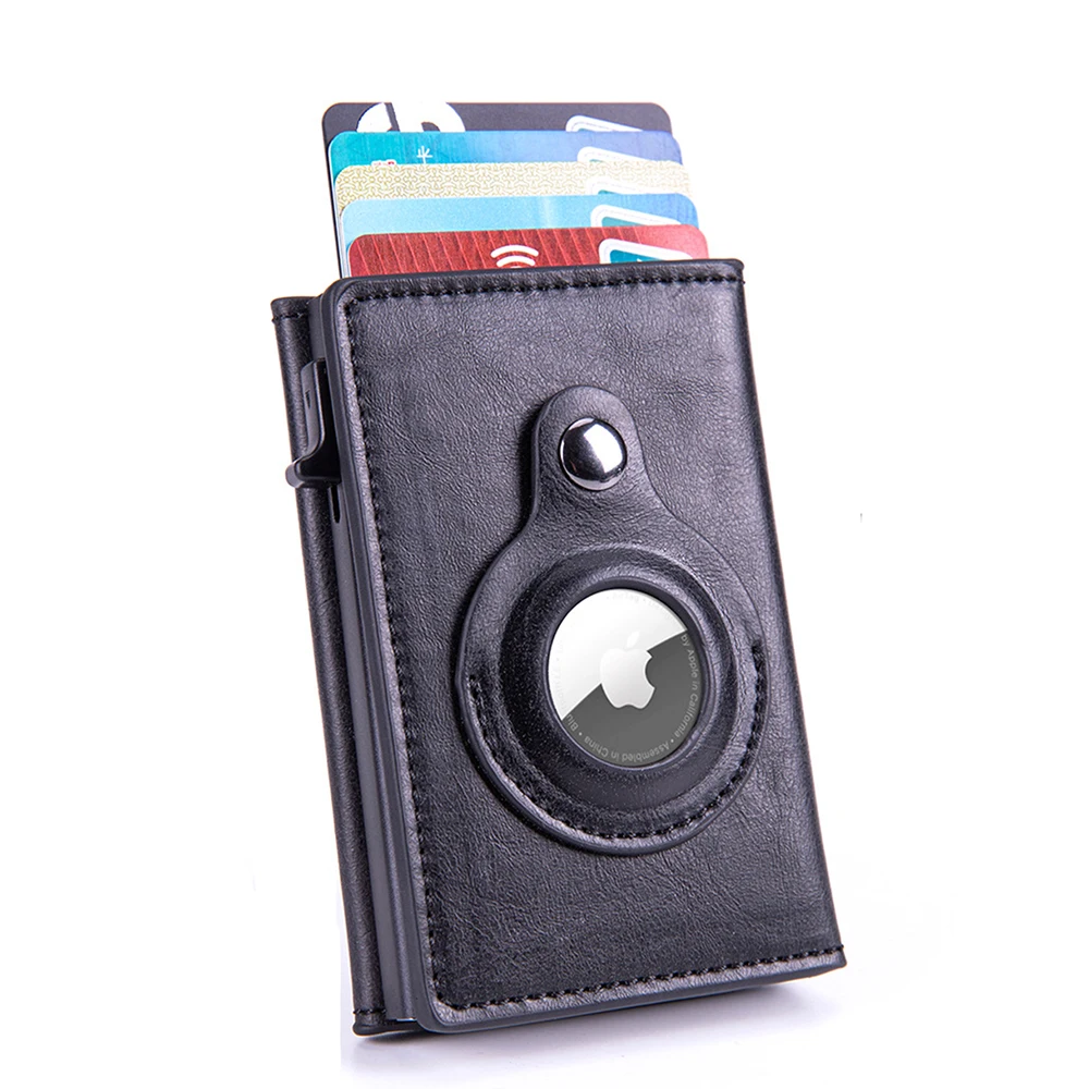 New Apple Airtag Wallet Men Carbon Fiber Fashion ID Credit Card Holder Rfid Slim Airtag Slide Wallet Designer Cardholder