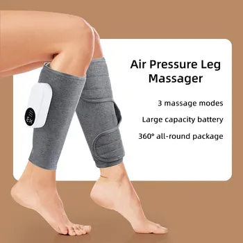 충전식 전동 다리 마사지기, 종아리 공기 압축 마사지기, 3 가지 마사지 모드, 허벅지 및 무릎, 360 ° 만능 포장