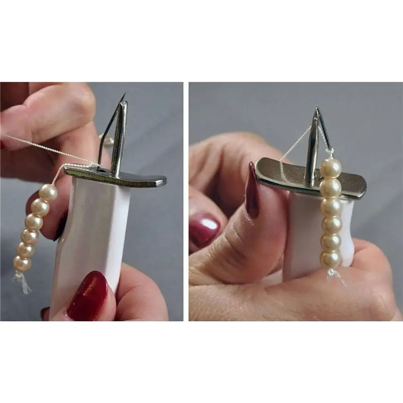 비즈 매듭 도구 안전한 매듭을 만들 수 있는 진주 보석 제작 도구 DIY 보석 진주 끈 꿰기 도구 흰색 내구성-[A0