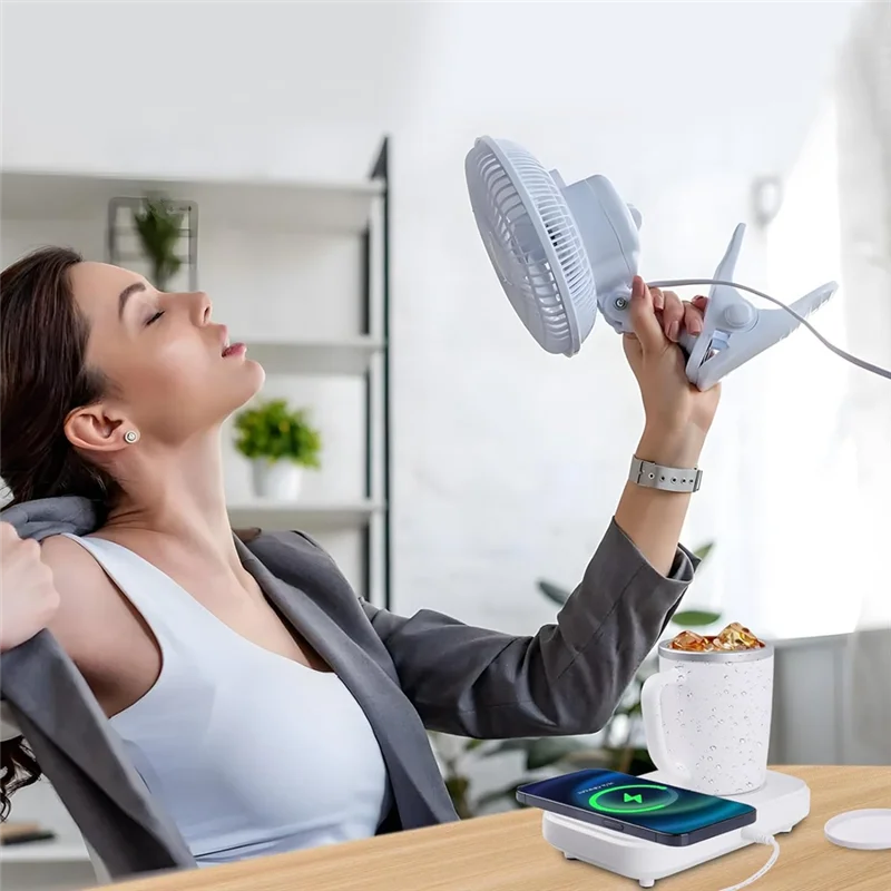 3 In1 Smart Self Heated Refrigeration Coffee Mug Wireless Charger Base Thermostatic Coaster For Office Desk/Homea52q