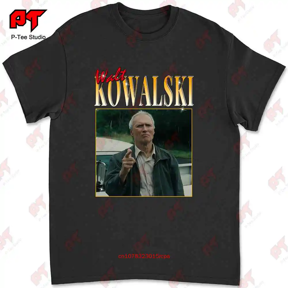 Фото Винтажная черная футболка из фильма Walt Kowalski Gran Torino Mnh042421052 M38D №1