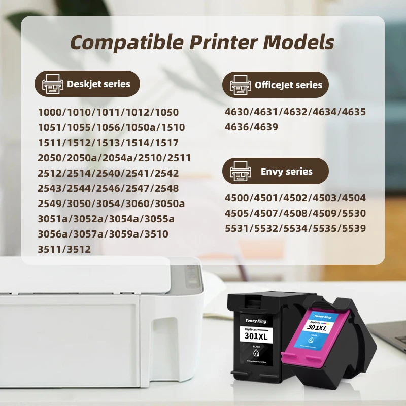 Cartuchos de Tinta Recarregados para Impressora hp Hp301 Inveja 5530 Deskjet 2050 2540 2510 1000 1050 301 xl 301xl - Imagem 3
