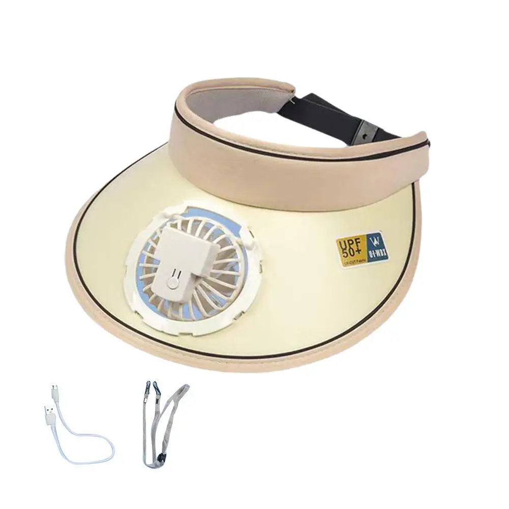 선풍기 선캡 고풍속 대용량 풍량, 유행 및 휴대용 USB 충전, 다중 조정 가능한 설정, 선물, 2024
