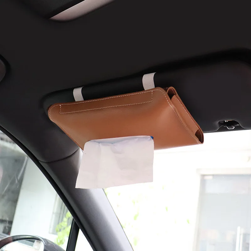 1 Pcs Car Tissue Box Towel Sets Car Sun Visor Tissue Box Holder Auto  Interior Storage Decoration - AliExpress