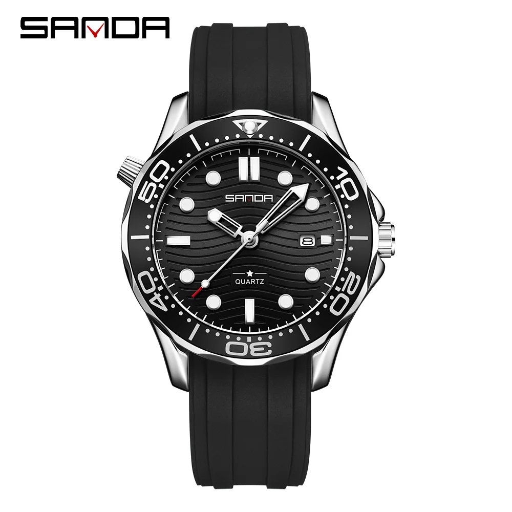 SANDA New 1145 Fashionable Luxury Business Men's Quartz Watch Night Light Waterproof Calendar Men's Quartz Watch 2025