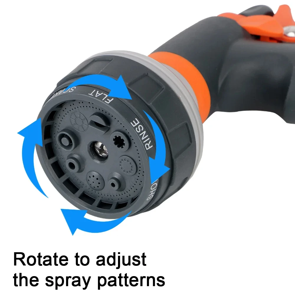 Hose Sprinkle Nozzle 8 Spray Modes Garden Washing Car
