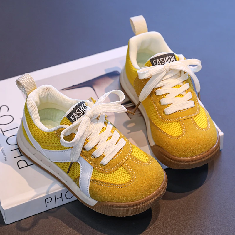 Breathable Mesh Kids Sneakers for School and Basketball