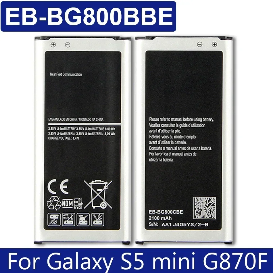 Batteria Per Samsung Galaxy S5 Mini G800 G800F G800H G800A G800Y G800R S5Mini Eb-Bg800Bbe Eb-Bg800Cbe 2100Mah