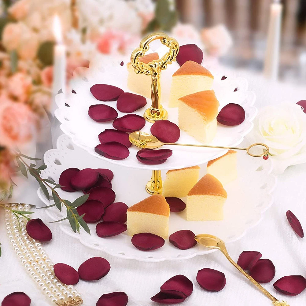 500Pcs Handmade Rose Petals for Wedding Flower Girls 3-4 CM Artificial Silk Rose Petal Valentines Day Deco ca&ntilde;on petalos boda