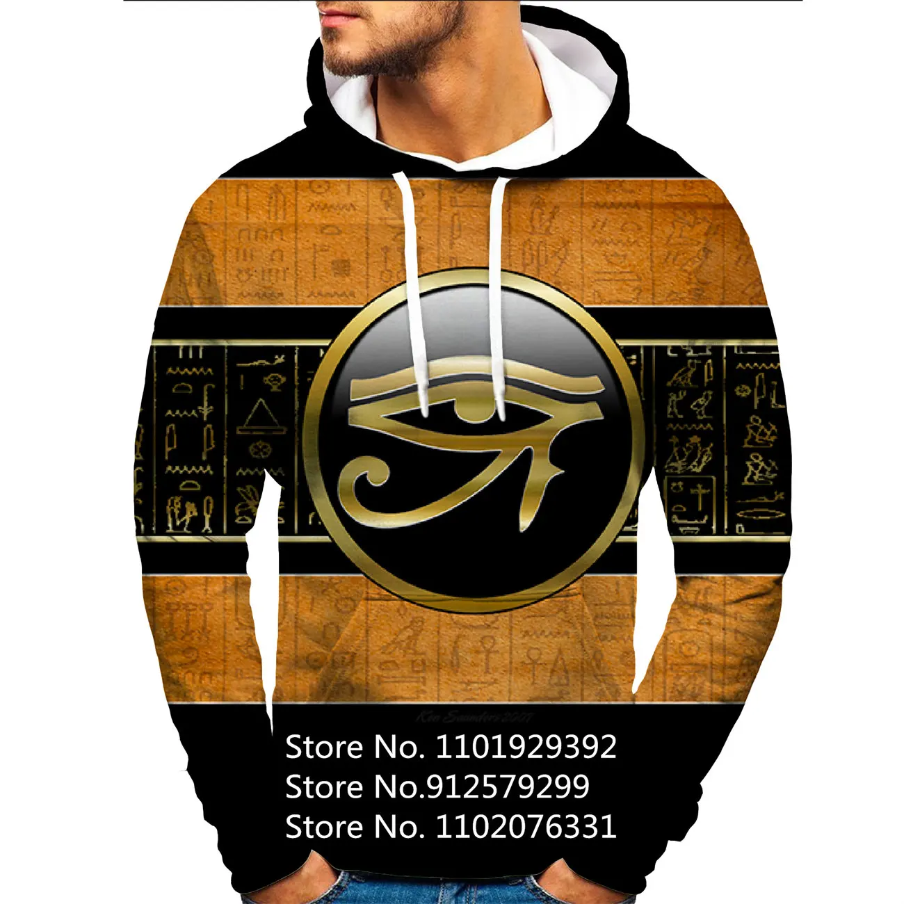 

2023 New Fashion Egyptian Symbol Hoodie 3D Printed Mens Sweatshirt Unisex Pullover Casual Jacket
