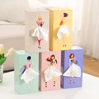 Creative Puffy Skirt Girl Tissue Box Funny Desktop Tissue Storage Box Organizer Home Coffee Shop Table Decoration Tissue Holder 2