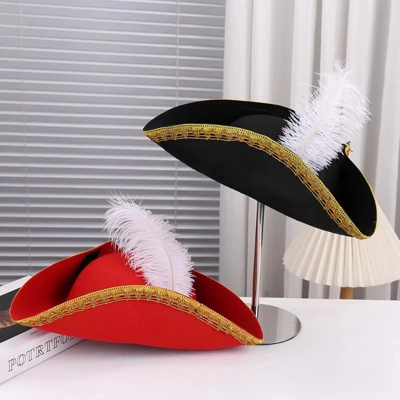 Retro Kreative Federn Piratenhut Cosplay Piratenmütze Kapitänshüte Halloween Karneval Party Kostüm Requisiten Feiertagsgeschenke – Detail 4