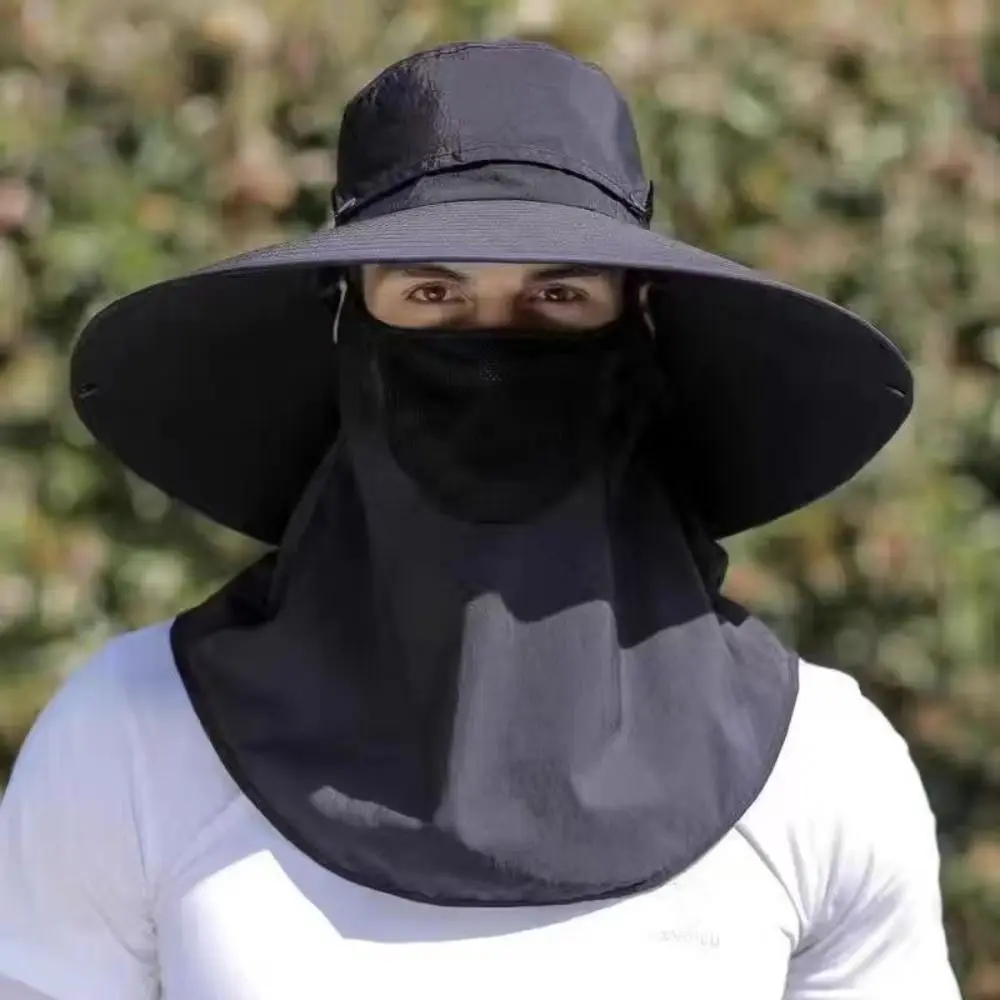 Balaclava Hat Caps Mask Set Bucket Hat Sunscreen UV Protection Fisherman Neck Flap Visor Sun Camping