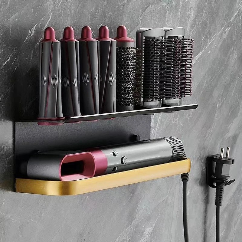 

Curling Stick Storage Shelf Styler Storage Racks Metal Bracket Wall Hanging Hairdressing Stick Shelf