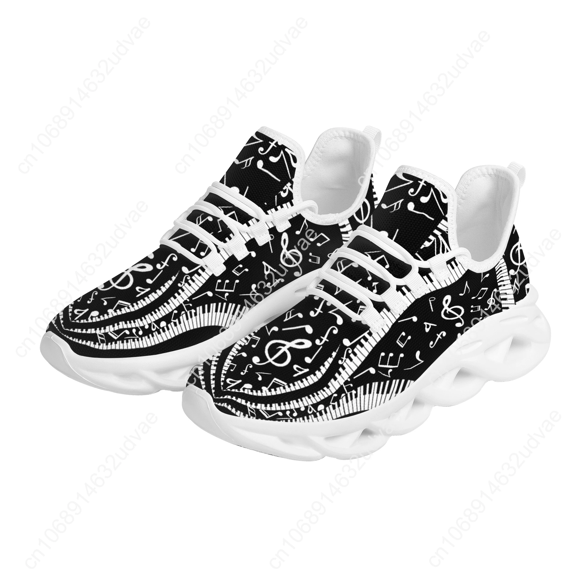 Novelty Musical Notes Keyboard Kinnted Anti Skid Shoes Absorbing Light Lace Up Shoes Tennis Shoes Platform Shoe