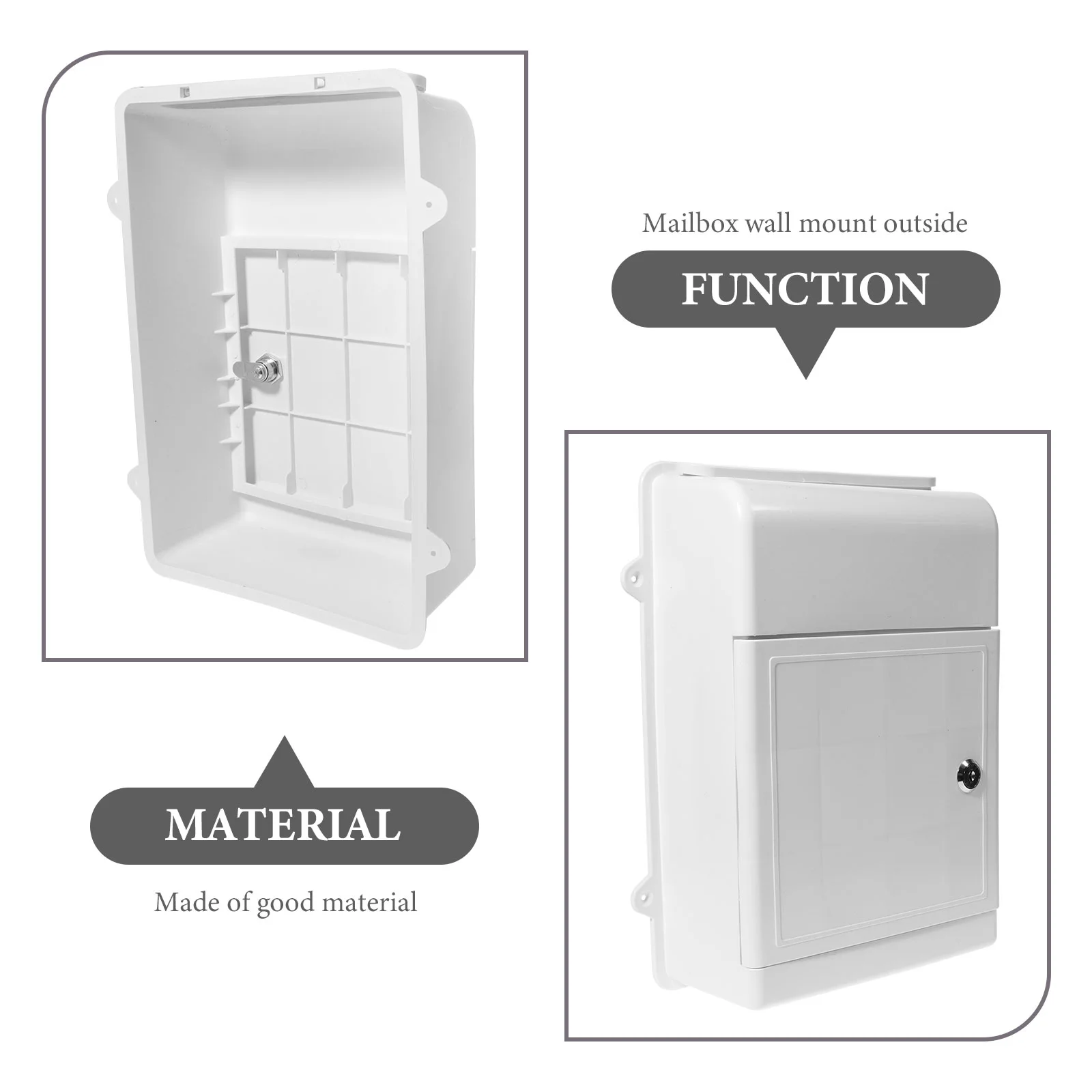 Wall Mounted Mailbox Wall Hanging Mail Box Mailbox for Outdoor Metal Mount Letter Plastic Suggestion Collect Bin Office outside Post Container wall mounted mailbox