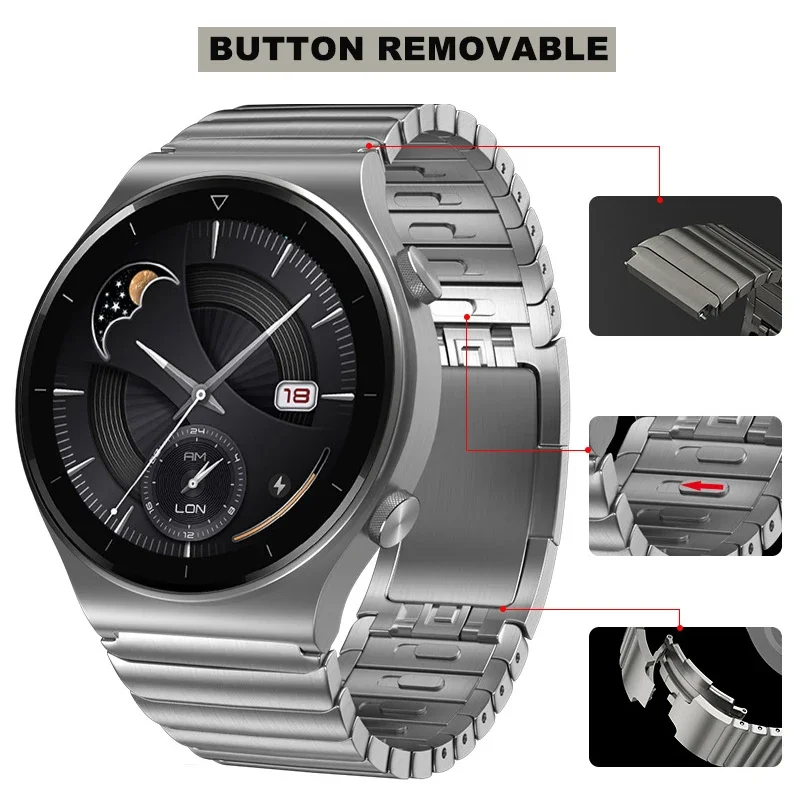 حزام ساعة فاخر 22 ملم من الفولاذ المقاوم للصدأ لسا...