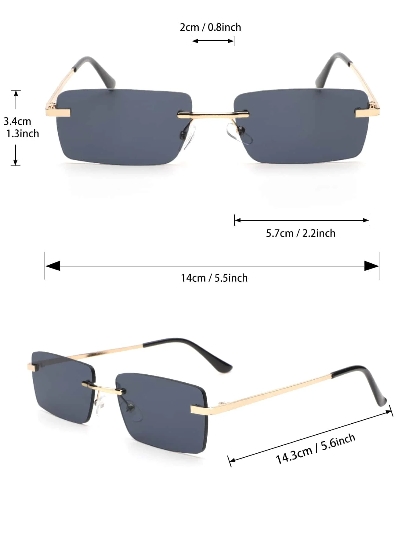 1PC Unisex Plastic Square Frame Rimless Sunglasses For Outdoor Beach Party