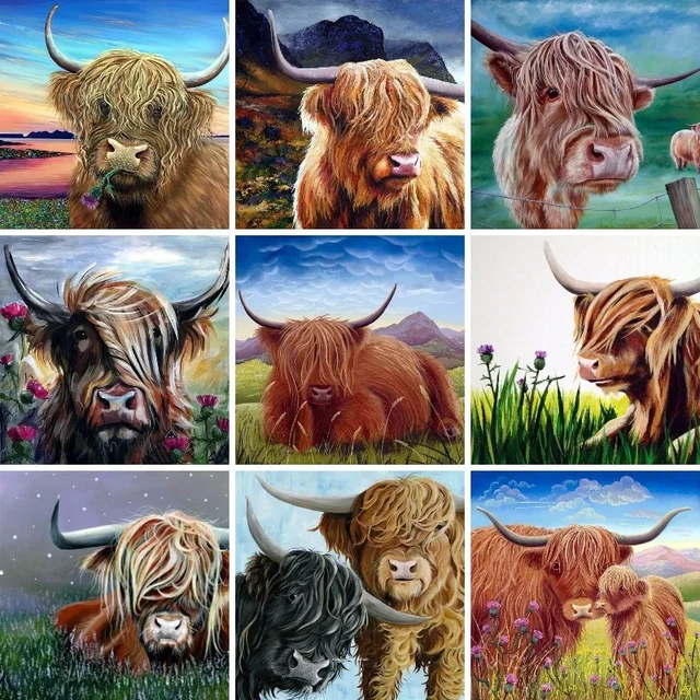 COMPLETED Highland Cow Diamond Painting 