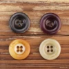 6pcs 2024 NEW Muku Corozo Buttons For Clothing Round Thick Rim 4 Hole Scorched Green Purple Sewing Accessories Green Grey Button 1