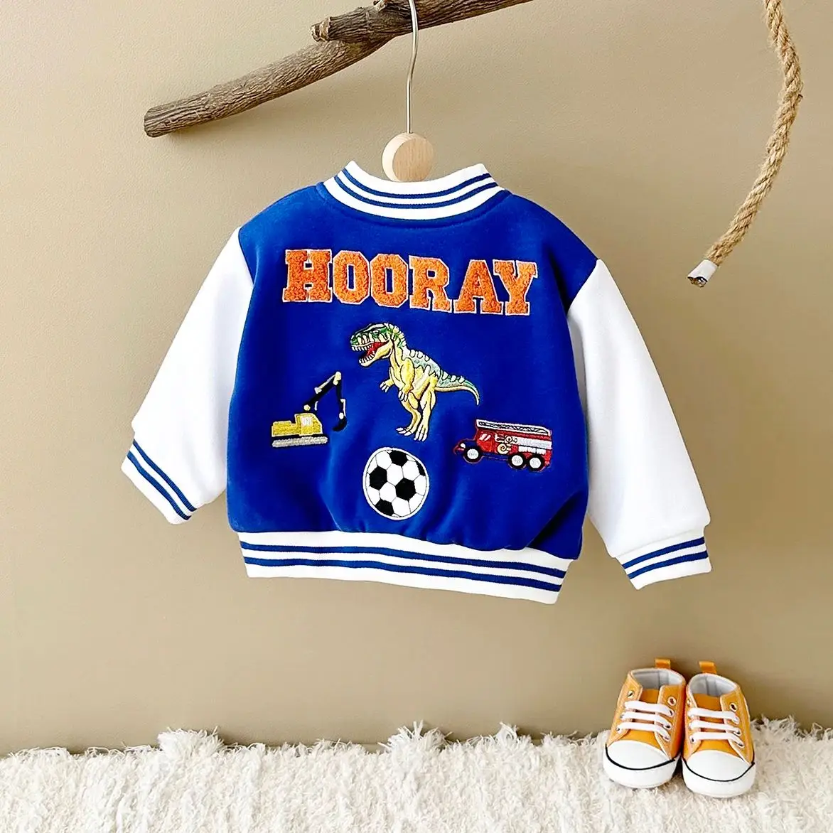 Baby Jacket Fall Thick Newborn Baby Winter Boys Girls Jacket Baseball Grid Cloth Clothing Cotton Stylish Sport Coat