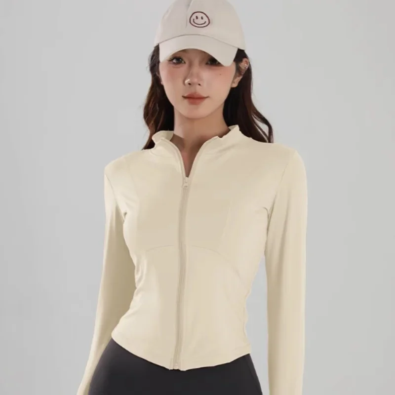 Yoga jacket women's spring and autumn breathable professional sports top running training suit long sleeved zipper fitness suit