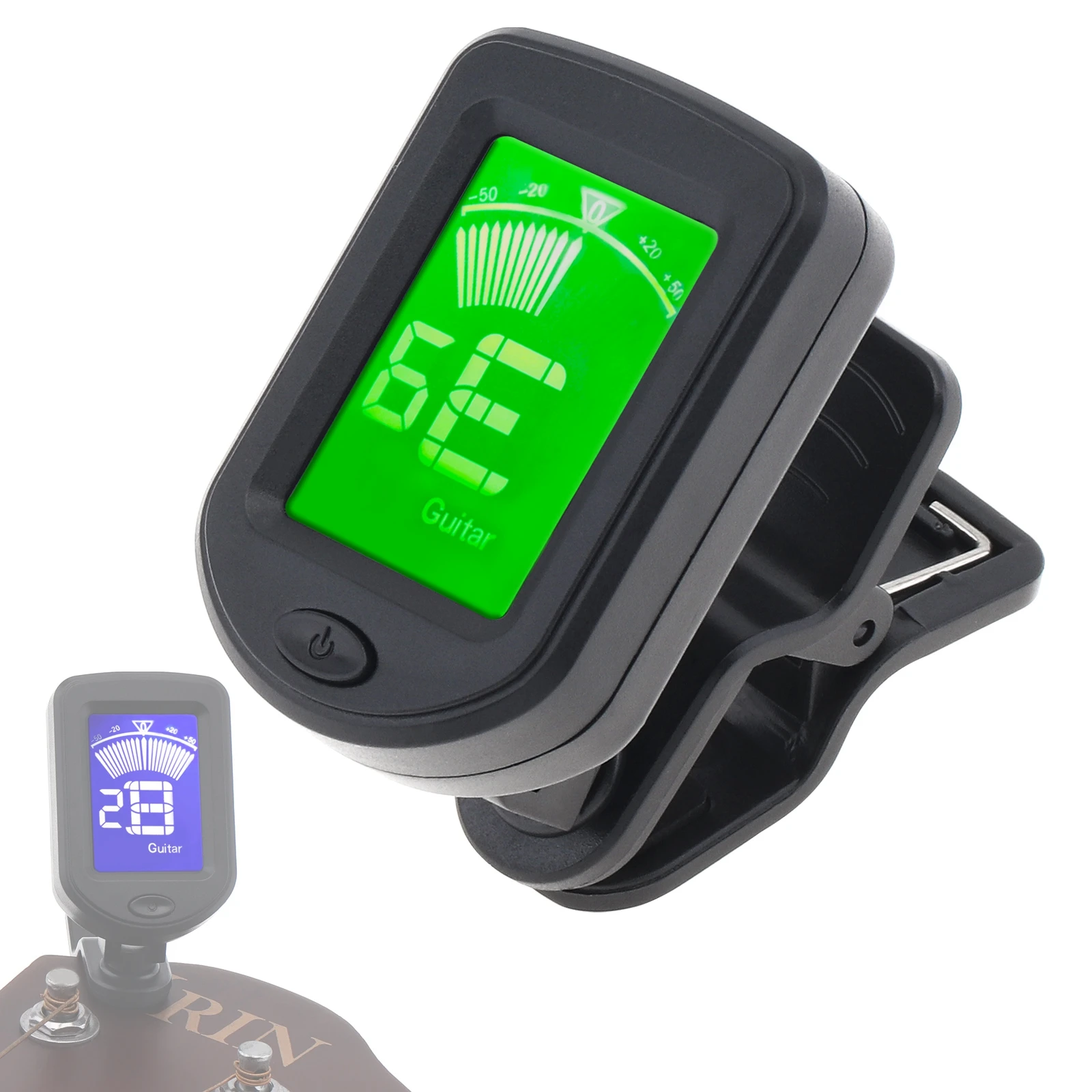 

Clip On Guitar Tuner for Guitar / Violin / Bass / Ukulele / Chromatic, Portable Universal Digital Tuner Easy Using