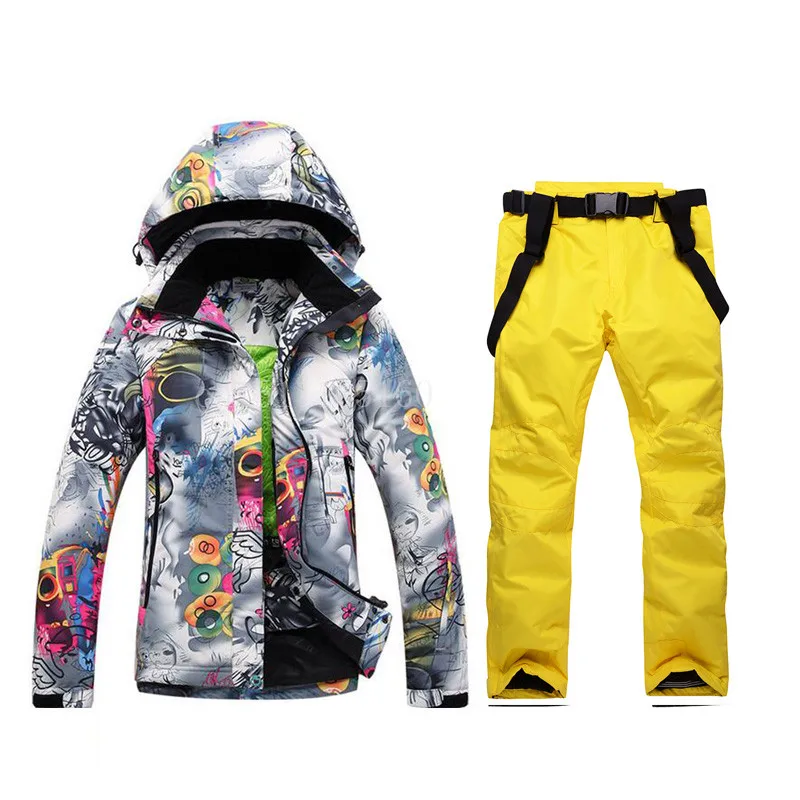 Ski Suit Women High Quality New Suit Winter Outdoor Snowboard Double Ski Jacket Ski Pants Waterproof