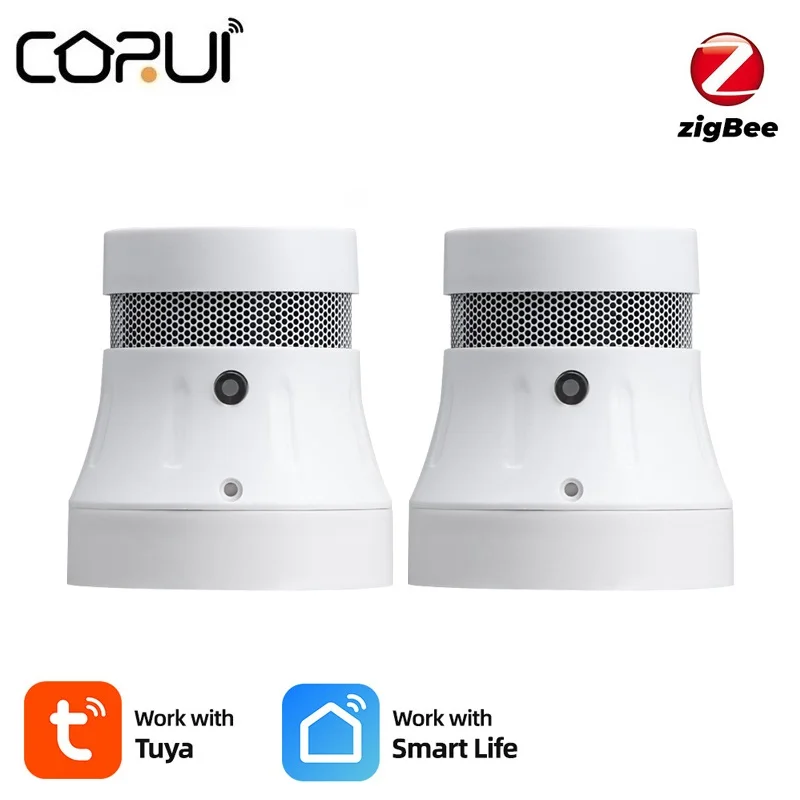 

CORUI Tuya Wifi/Zigbee Smart Smoke Detector Security Alarm System Smart Life/tuya App Smoke Alarm Fire Security Protection