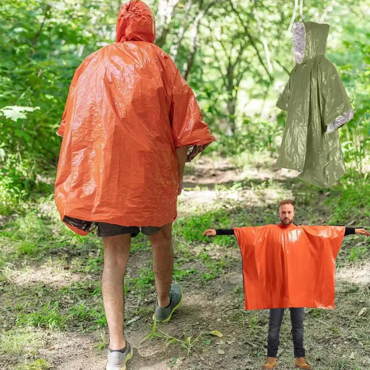 3 In 1 Outdoor Military Raincoat Hooded Sleeve Waterproof Rain Poncho Motorcycle Rain Cover Camping Hiking Travel Rainwear Tent raincoat poncho