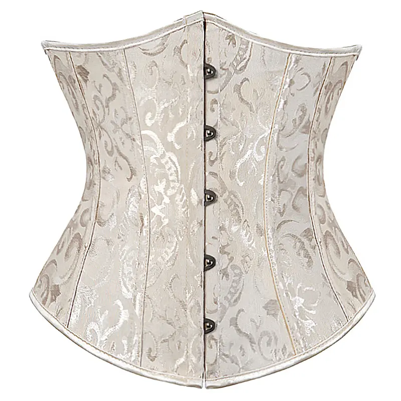 Underbust Corset Plus Size Gothic Corset Cincher Medieval Corsets for Women Jacquard Vintage Waist Corset Top Black White Purple - Image 20